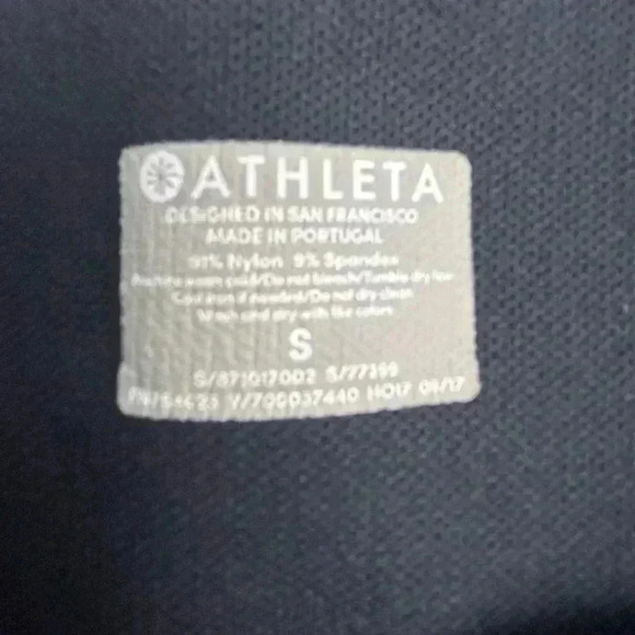 Athleta Women's High Waist Ribbed Knit Leggings Black Size S Ankle Length flawed - Picture 9 of 16